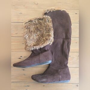 Report Brown Fur Boots